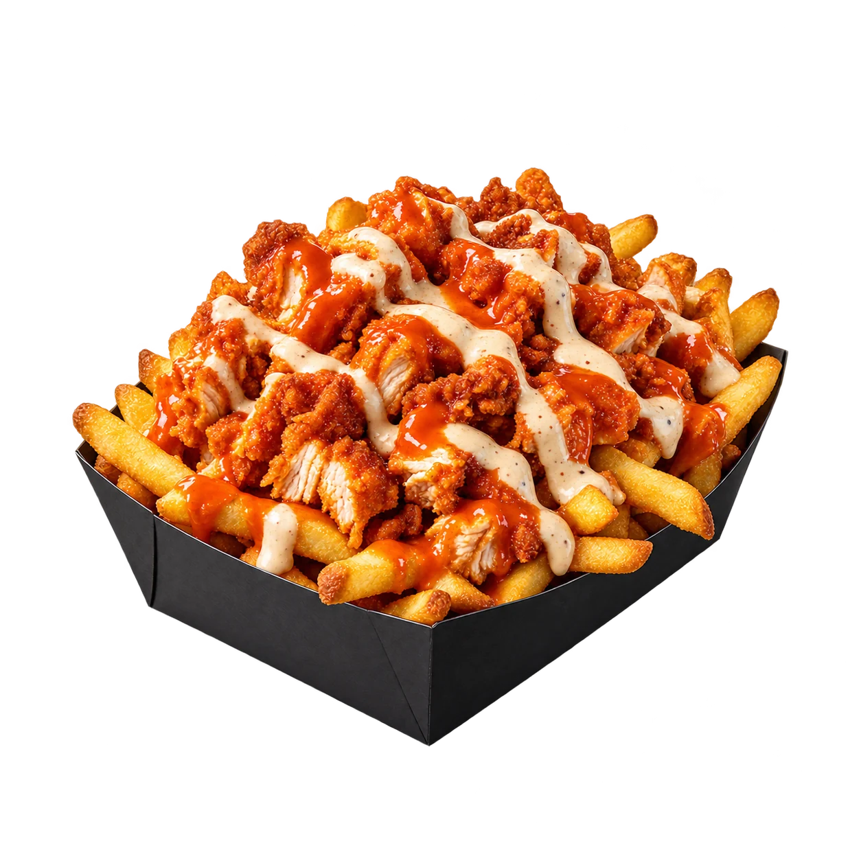 Buffalo chicken loaded fries — illustrative food image